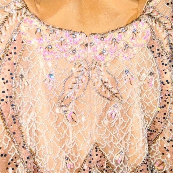 Jovani Style 49569 Fit & Flare Beaded Embroidered Mermaid Blush Gown Size 6 - Picture 14 of 16